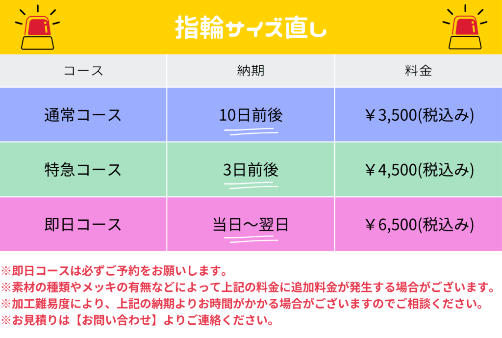 ジュエリーリフォーム ジュエリーリペア 即日 当日受け取り 当日お直し 東京 秋葉原 千駄木 指輪サイズ直し リングサイズ直し ピアスポスト折れ　ピアスポスト直し チェーン切れ チェーン直し クリーニング ジュエリークリーニング ジュエリー磨き ジュエリー磨き直し